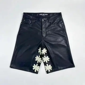 LOSTSHDWS LEATHER SHORTS BLACK 30