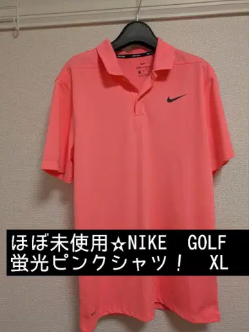 미사용에 가까운 NIKE 형광 핑크 골프 셔츠 XL