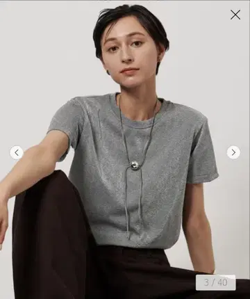 UNITED ARROWS 라메 티셔츠/개더 스커트 세트