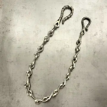 백동 S자 고리 10mm 월렛 체인 빈티지 실버 꼬임 후크