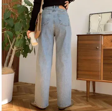 BLAITE 슬림 레그 허리밴딩 스트레치 스트레이트 데님