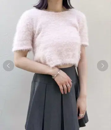 Heather 샤기 니트 반팔