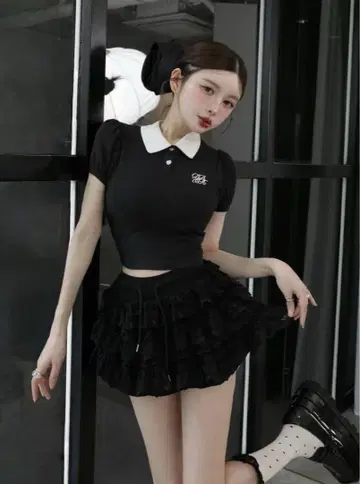 darich 바이컬러 피케 셔츠