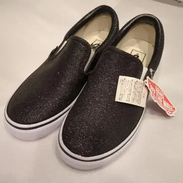 택 포함 새상품 VANS 블랙 글리터 슬립온 24.5cm 39인치
