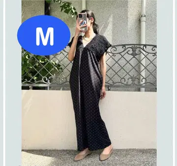 시마무라 Lax Dan Tia 도트 셔링 살로펫 블랙 M