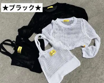 Miney 숏 TOPSxBAG 세트 [ MESH ] 블랙