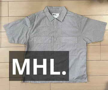 MHL 코튼 린넨 체크 셔츠 마가렛호웰 L 사이즈