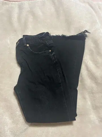 RED CARD 블랙 데님 사이즈 23 프린지 밑단