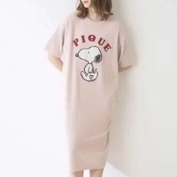 젤라또피케 스누피 자카드 원피스 반팔 핑크 봄/여름
