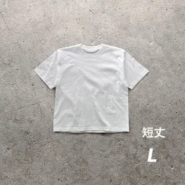 화이트 티셔츠 숏 기장 80년대 크루넥 아카이브 L 사이즈
