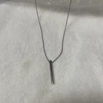 실버 스트레이트 바 목걸이 40cm