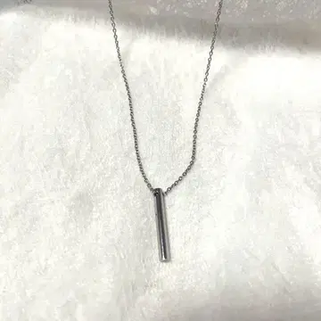 실버 스트레이트 바 목걸이 40cm