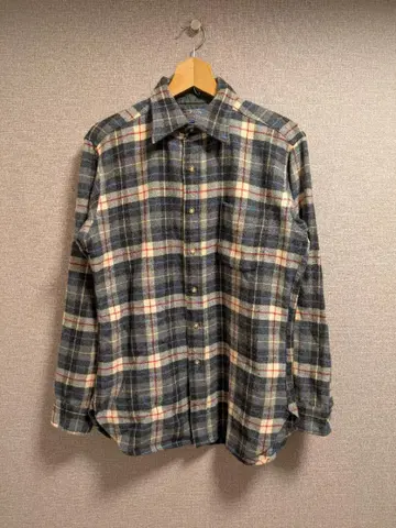PENDLETON 70년대 체크 울 셔츠 그레이