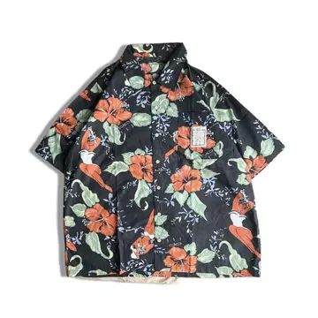 1980s Japan / Rayon Hawiian Shirts Black