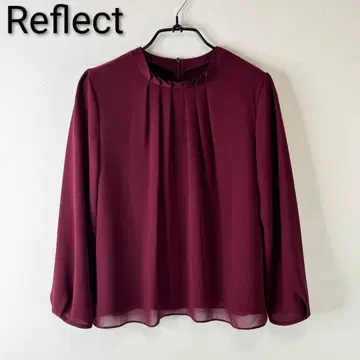 Reflect 프릴 넥 블라우스 와인 레드