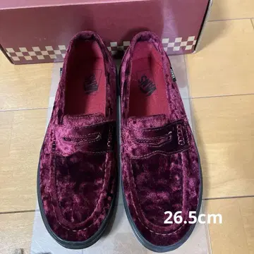 VANS 벨벳 버건디 로퍼 26.5cm