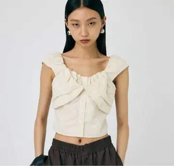 moussy layered gathered 블라우스