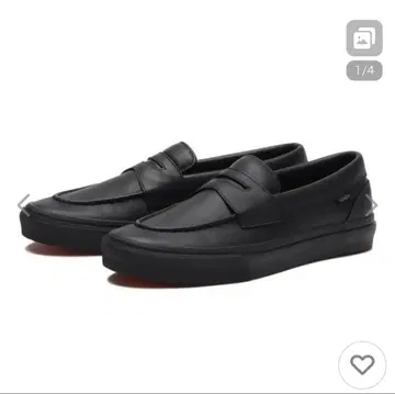VANS LOAFER LEATHER 블랙 로퍼 V196CF 24.5cm