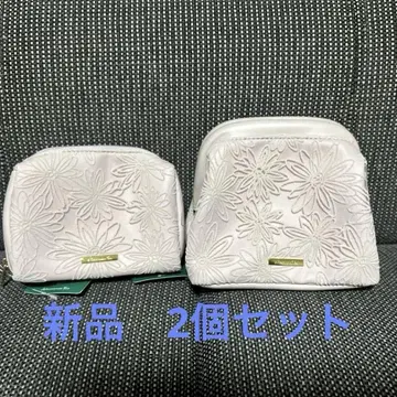 애프터눈 티 꽃무늬 자수 파우치 2개 세트