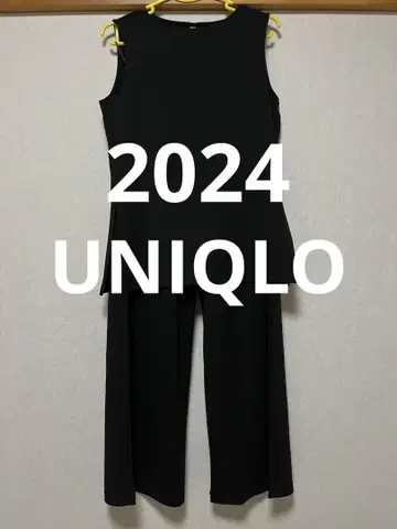 UNIQLO 크레이프 저지 슬리브리스 T 크레이프 저지 스트레이트 팬츠