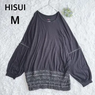 히스이 HISUI 오버사이즈 긴팔 니트 탑 모헤어 혼방 M 블랙 1587