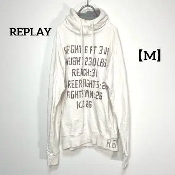 REPLAY [ M ] 프린트 후드티 후드 부착 후드티