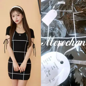 다리치 Darich 백 오픈 스티치 니트 미니 원피스