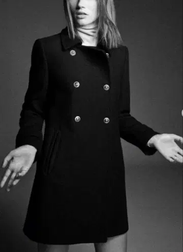 ZARA 울 혼방 더블 브레스트 코트