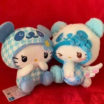 헬로키티 헤이세이 팬더 에모큥~트 엔젤 BIG 봉제 인형 2종 세트