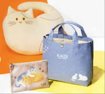KALDI 칼디 고양이 백 프리미엄 토트백 쿠션 파우치