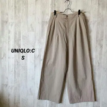 UNIQLO:C 와이드 팬츠 턱 팬츠 캐주얼 오피스 S 베이지