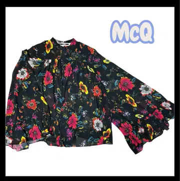 새상품급 McQ 꽃무늬 블라우스 와이드 플레어 슬리브 화려