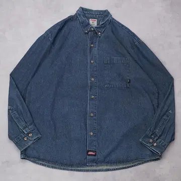 Dickies 디키즈 데님 셔츠 구제 XL 파랑 블루 15280