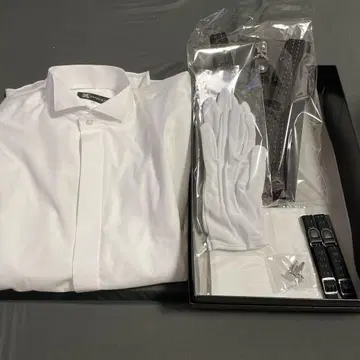 결혼식 MARQUIS 화이트 셔츠 L 사이즈 부속품 세트