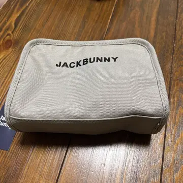 JACKBUNNY 베이지 파우치 (카라비너 포함)