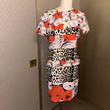 모스키노 MOSCHINO CHEAP 꽃 레오파드 무늬 원피스 사이즈 M