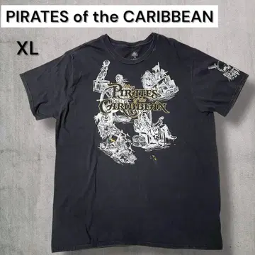 디즈니 캐리비안의 해적 티셔츠 XL 블랙 무비 티