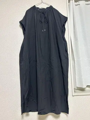 palm RICHE 블랙 드로우 스트링 롱 원피스 M