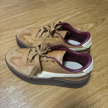 PUMA 통굽 스니커즈 브라운/크림