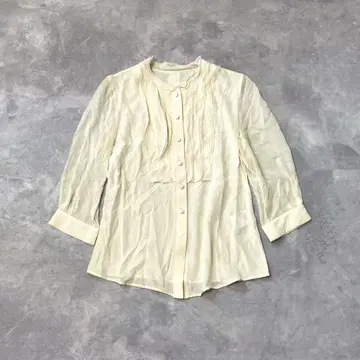 FOXEY 폭시 실크 쉬폰 블라우스 아이보리 프릴