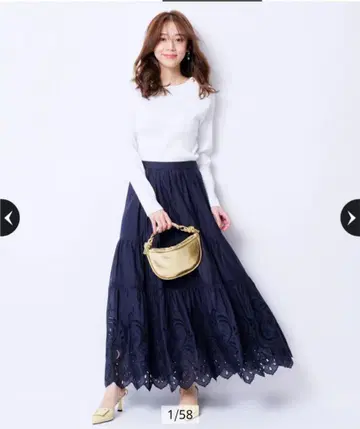 JUSGLITTY 컷워크 캉캉 스커트 택 포함