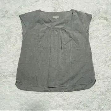 마가렛호웰 코튼 프렌치 슬리브 블라우스 그레이