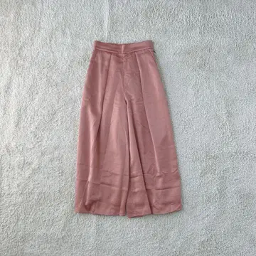 와이드 팬츠 하이웨스트 광택 오피스 캐주얼 심플 허리 밴딩 무지