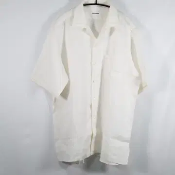 린넨 100% 셔츠 화이트 반팔 남성용