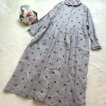 츠하루 사만사 모스모스 린넨 도트 원피스 프리