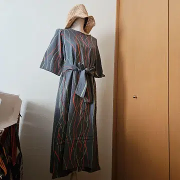 [단 하나뿐인] 유카타 리메이크 원피스 기하학 패턴 모던