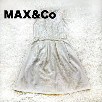 MAX&Co 아이보리 플라워 프린트 원피스 슬리브리스