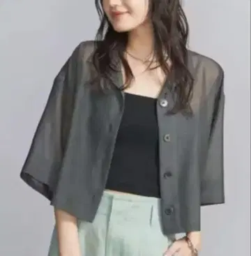 BEAUTY&YOUTH 폴리에스테르 오간자 셔츠 다크 그레이