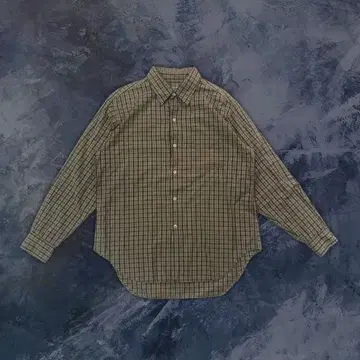 vintage 셔츠 긴팔 체크 무늬 브라운 레트로 그런지 아카이브