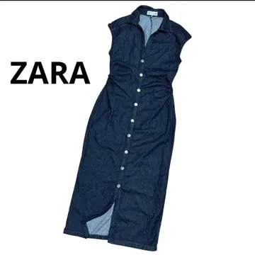ZARA 다크 데님 슬리브리스 셔츠 원피스